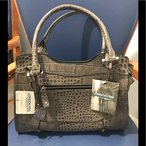 London Fog Handbags - NWT London Fog grey croco handbag